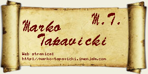 Marko Tapavički vizit kartica